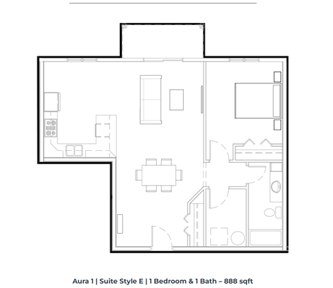 a floor plan of a room with a bedroom and a bathroom